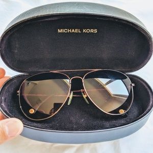 Michael Kors dark brown aviators